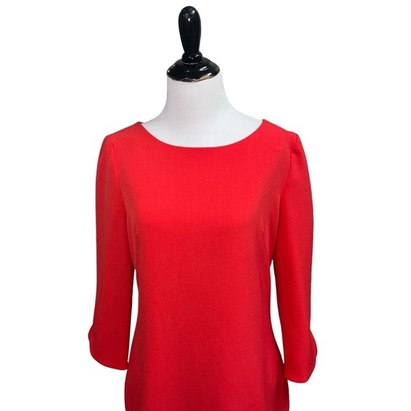 Vince Camuto Women's Size 6 Sheath Mini Dress 3/4 Sleeves Fitted Classic Red - Picture 2 of 7